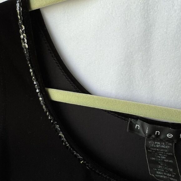 Ninety Y2K Velvet Sequins Top Black Size Medium - Picture 6 of 6
